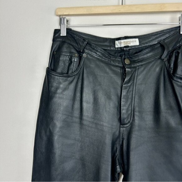 SAN Francisco Vintage Y2K Genuine black leather pants - Picture 6 of 7